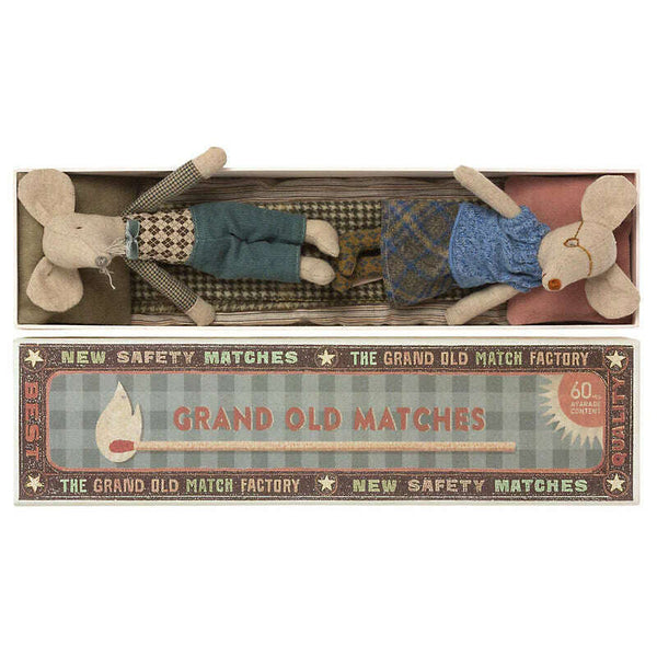 Grandma & Grandpa Mice in Matchbox