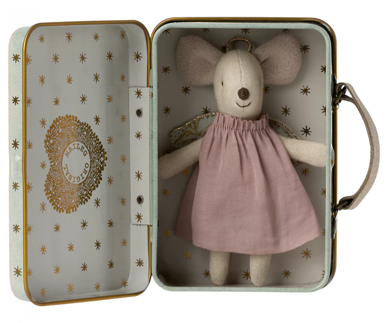 Angel Mouse in Suitcase