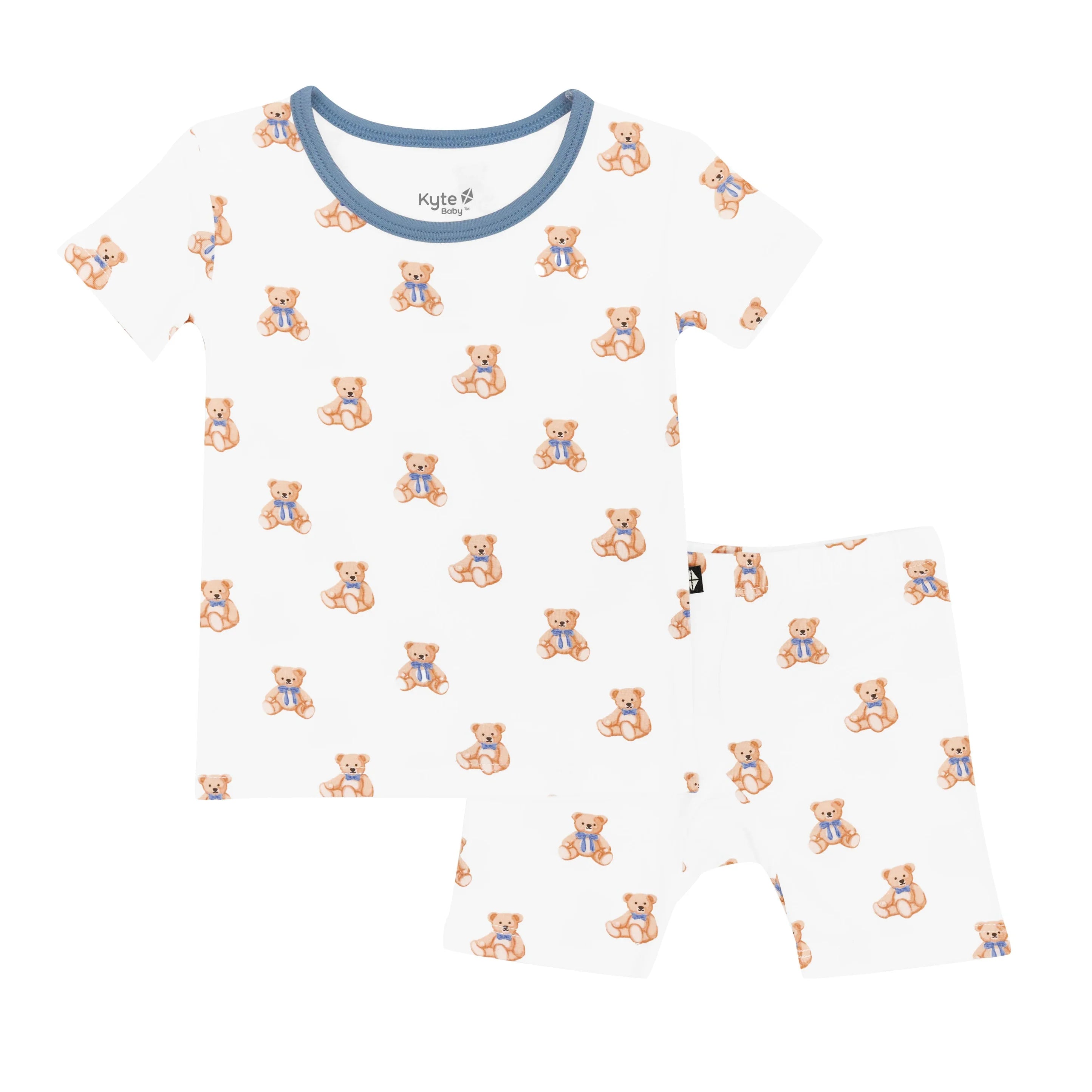 Short Sleeve Pajamas in Teddy Bear