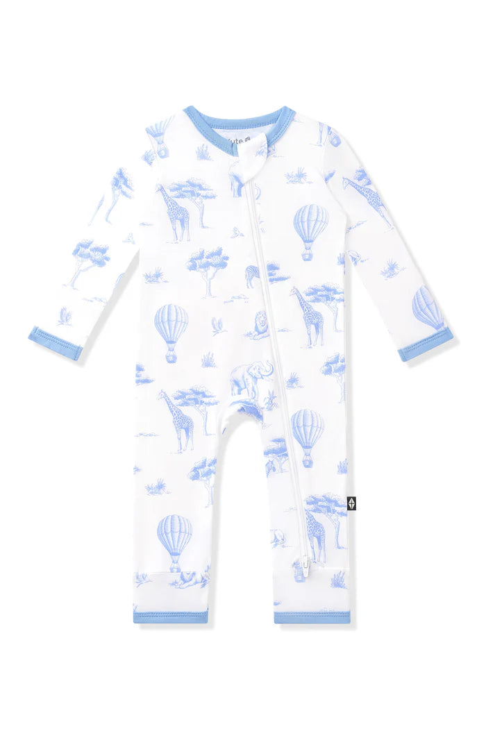 Zippered Romper in Toile Safari