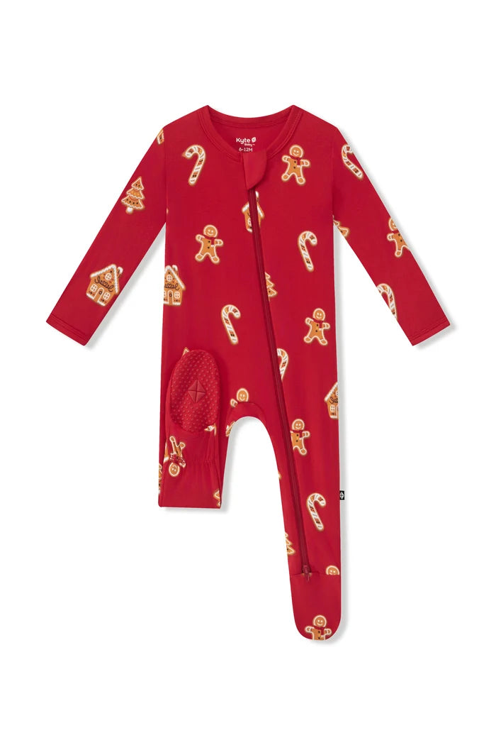 Zippered Footie in Gingerbread