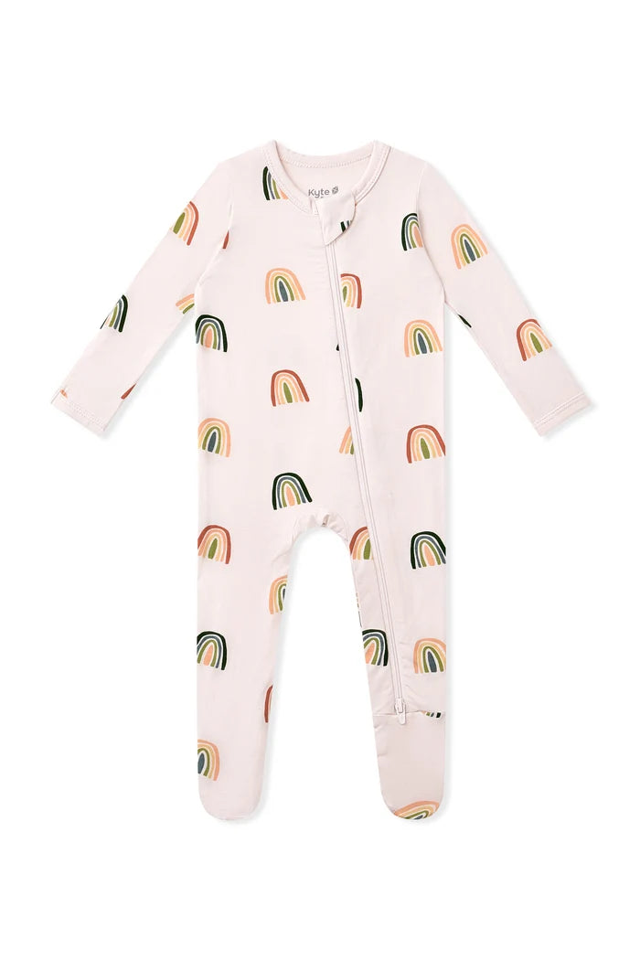Zippered Footie in Retro Rainbow