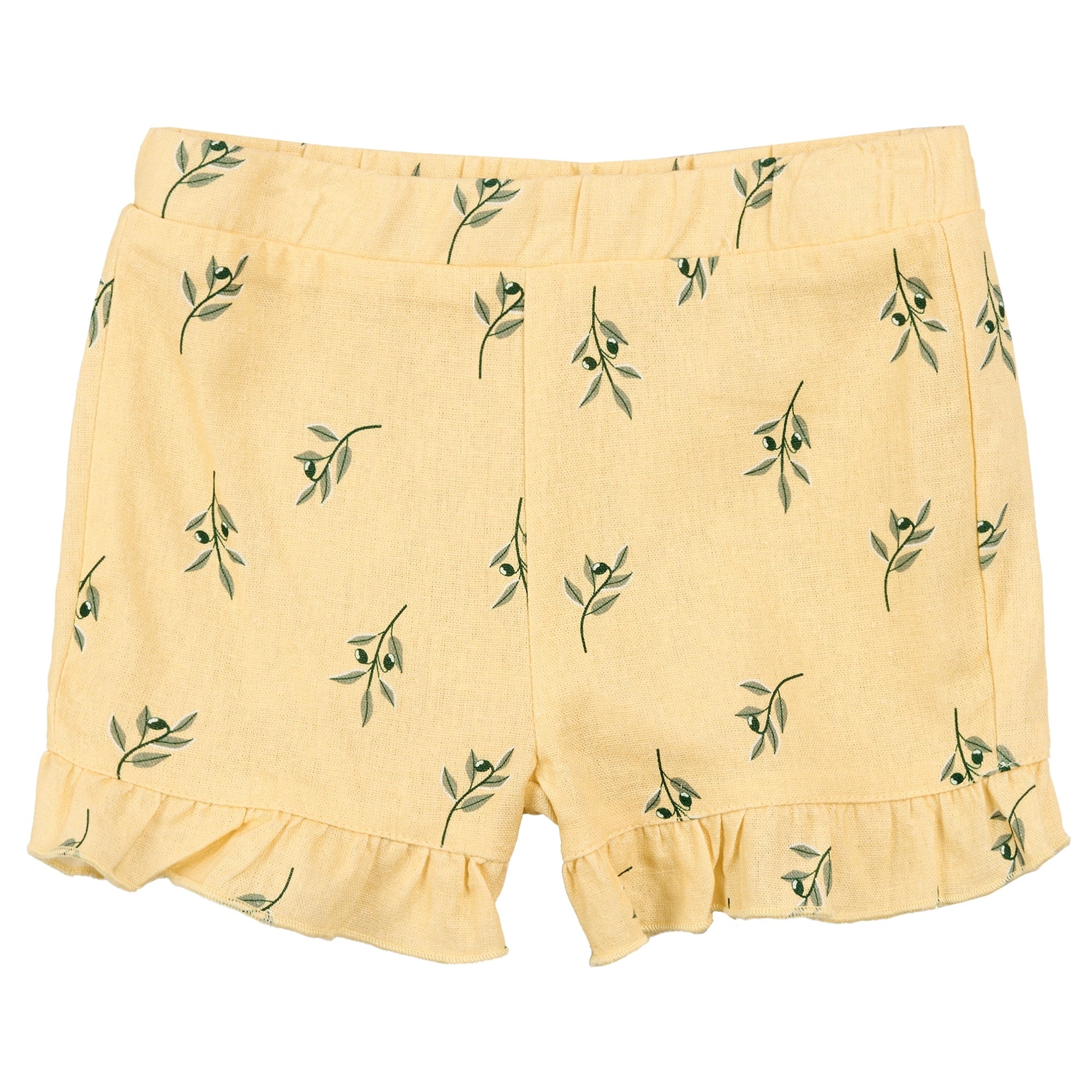 Yellow Linen Shorts