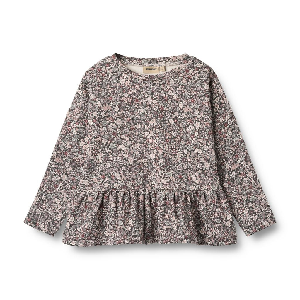 Carolina Long Sleeve T-Shirt - Purple Stone Flowers