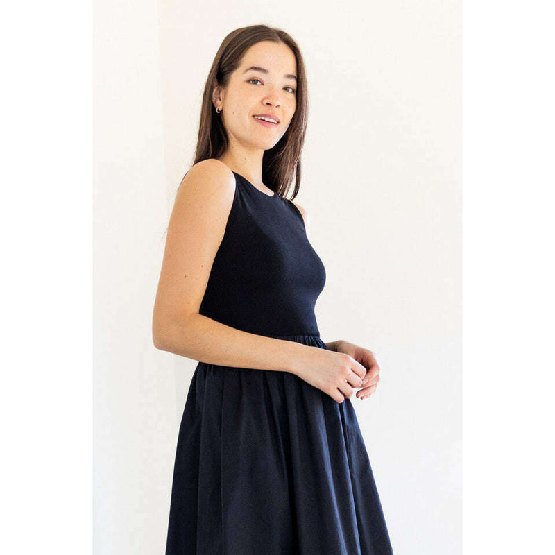 Alyce Mini Poplin Dress - Black