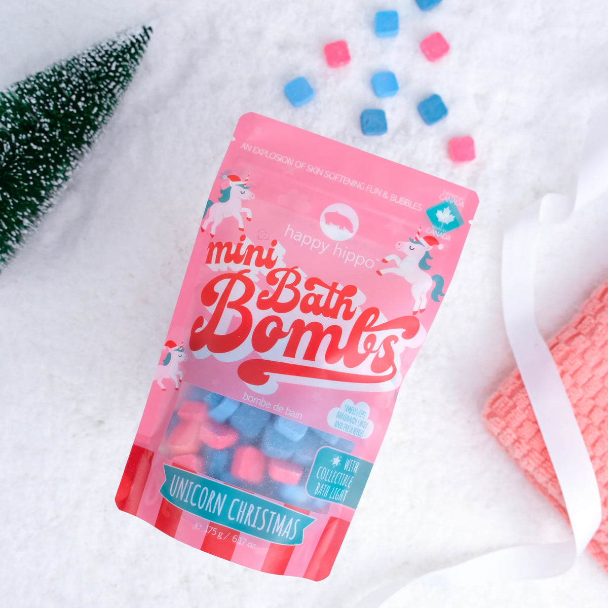 Merry Unicorn Christmas - Mini Bath Bombs with Bath Light