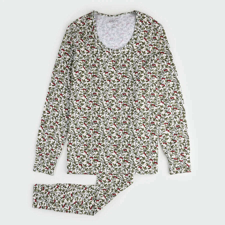 Raspberry Bush Print Jersey Women's PJ Set