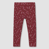 Confetti Print on Burgundy Leggings