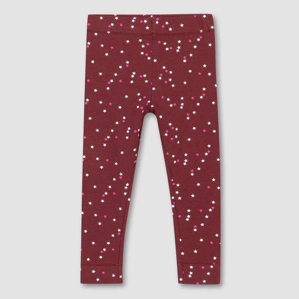 Confetti Print on Burgundy Leggings