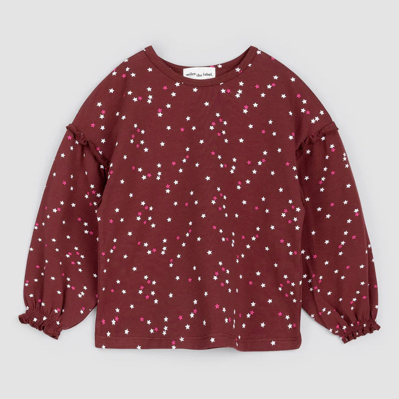 Confetti Print on Burgundy 2PC Set