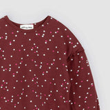 Confetti Print on Burgundy Top