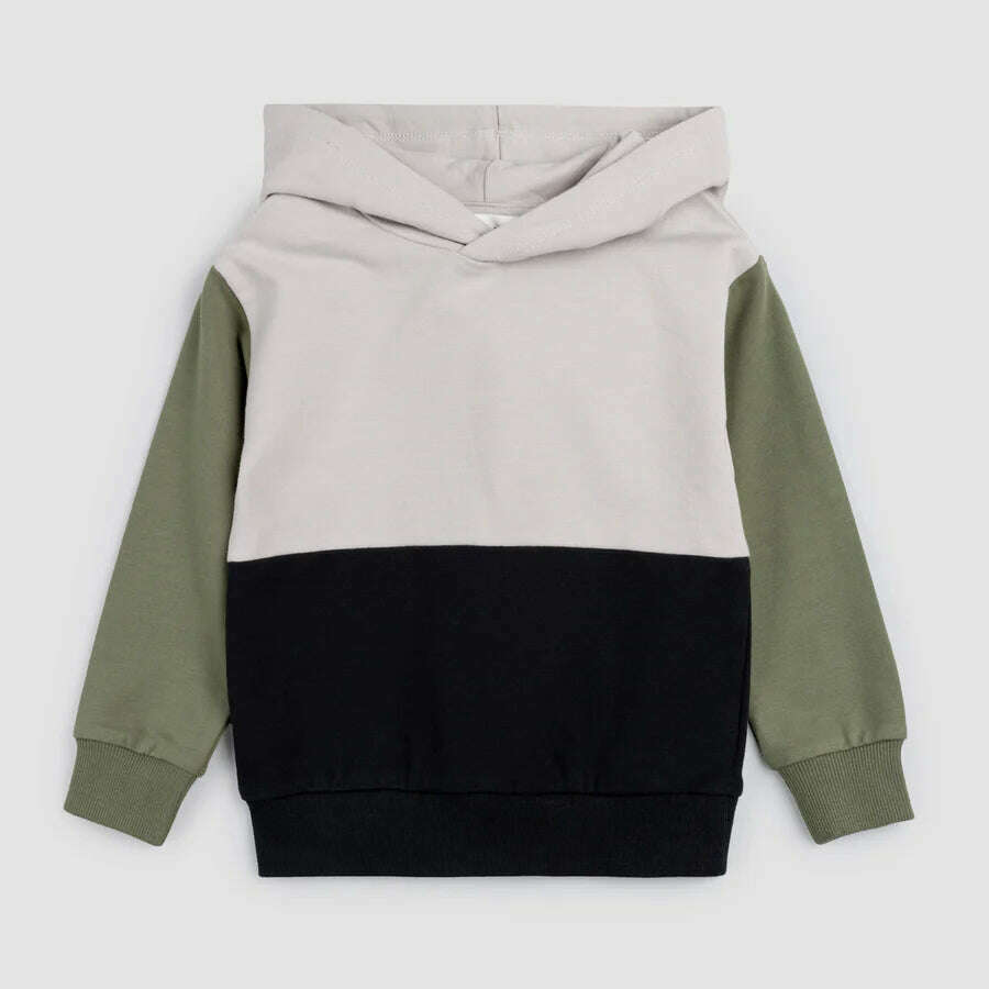 Cement Color Block Hooded Sweatshirt - Size 7