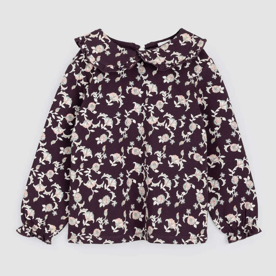 Vine Print on Plum Top