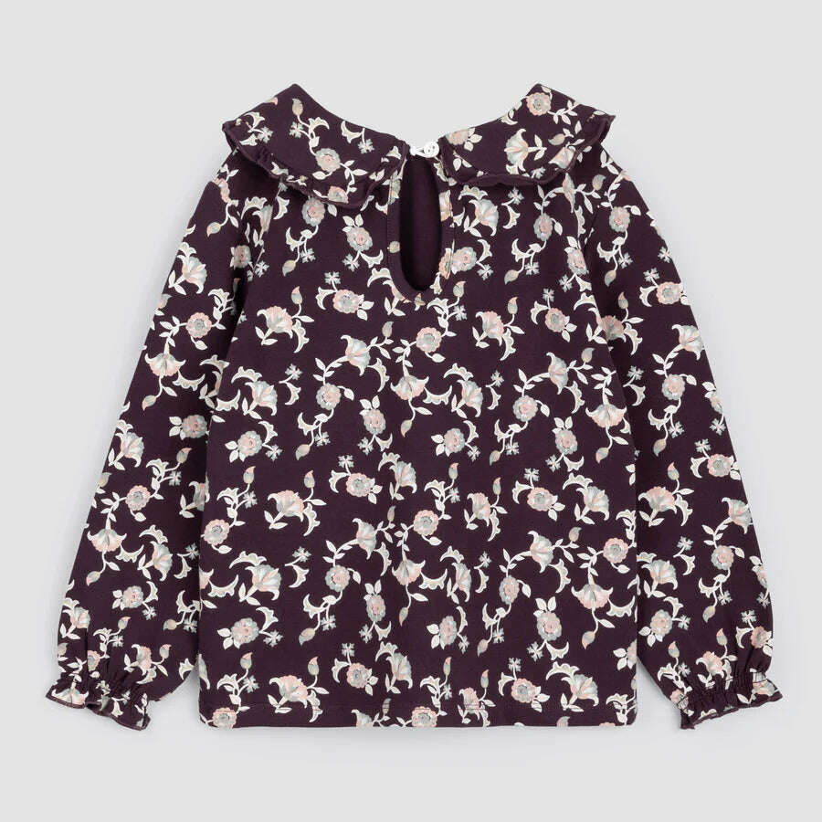 Vine Print on Plum Top