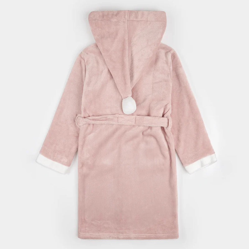 Pom Pom Pink Plush Hooded Robe