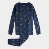 Hockey Stick Print on Blueberry PJ Set