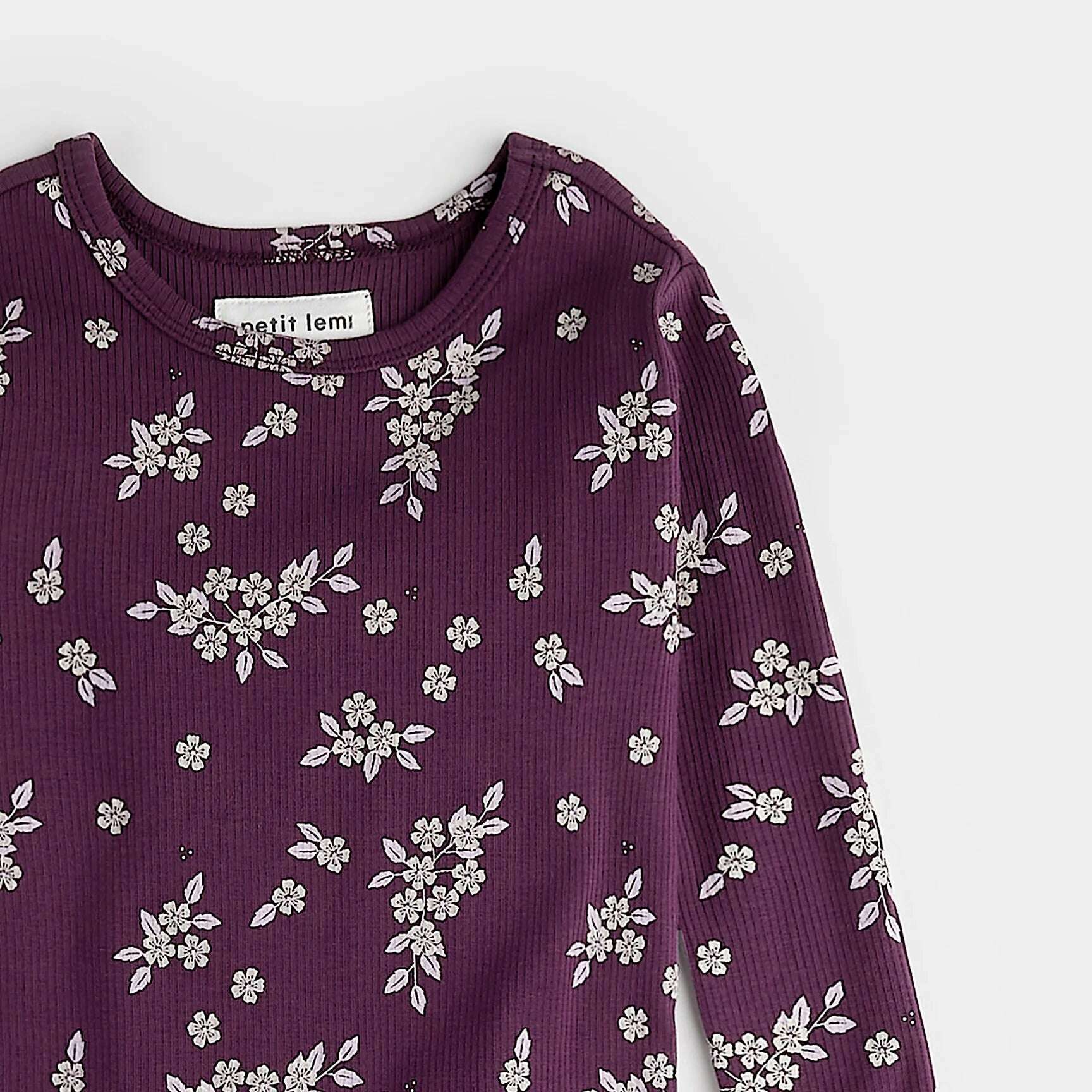 Fall Botanicals Print on Plum PJ Set