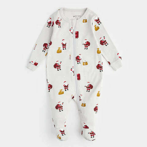 Must Be Santa Print on Lunar Rock Sleeper - Size 3M