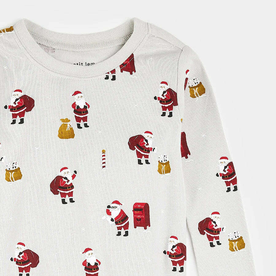 Must Be Santa Print on Lunar Rock PJ Set