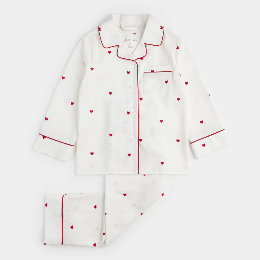 Small Hearts on Poplin PJ Set