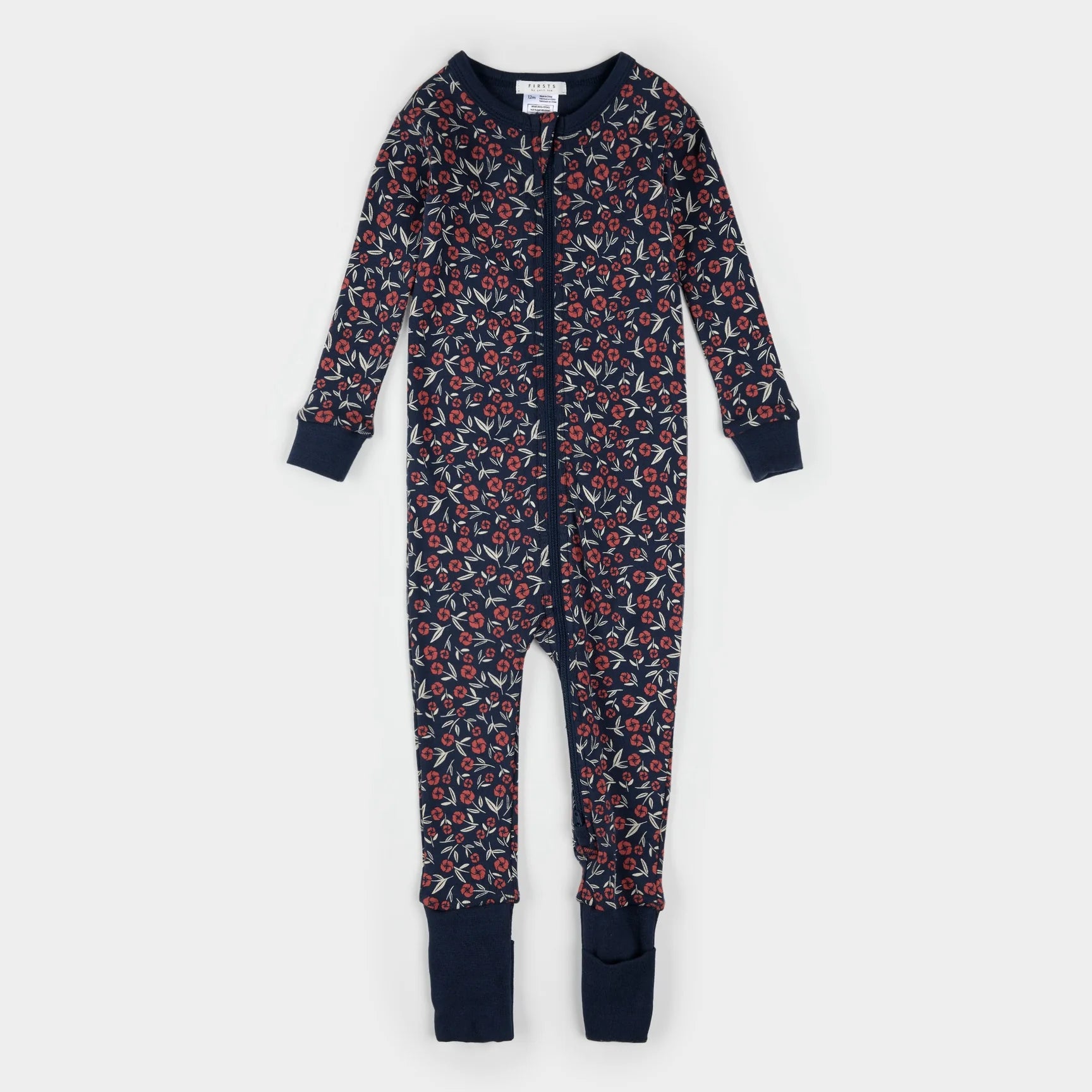 Poppy Floral Print on Dress Blue Convertible Sleeper