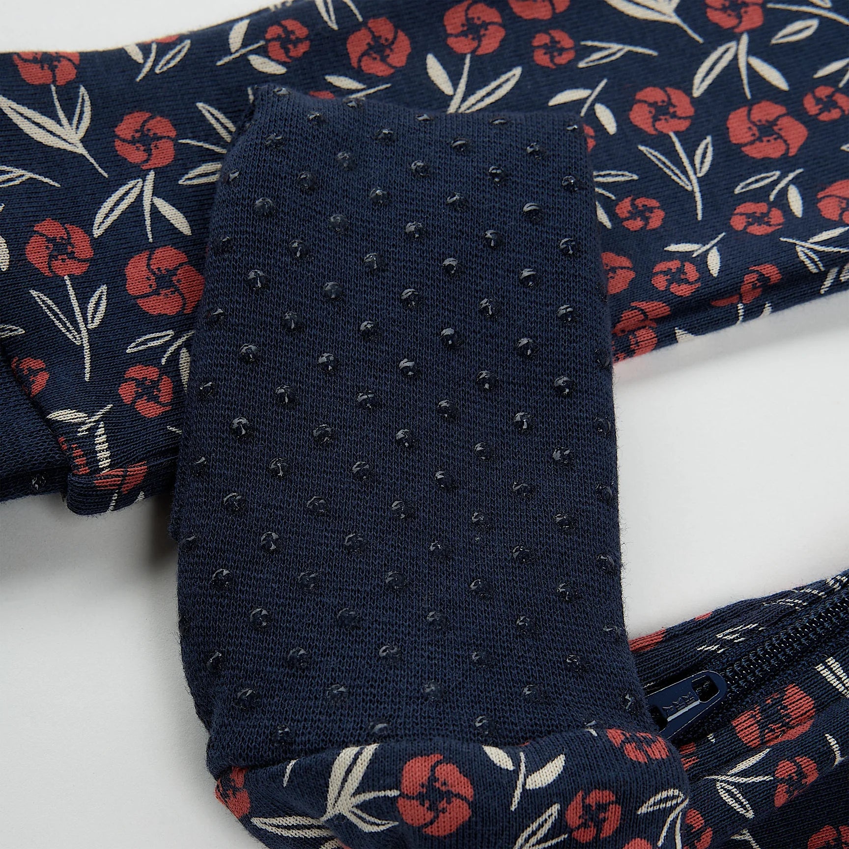Poppy Floral Print on Dress Blue Convertible Sleeper