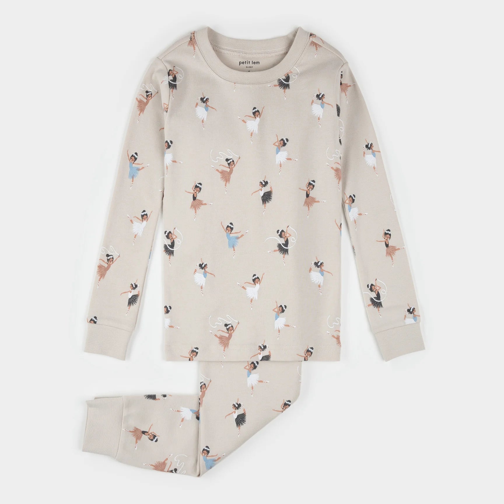 Ballerina Print on Cream PJ Set