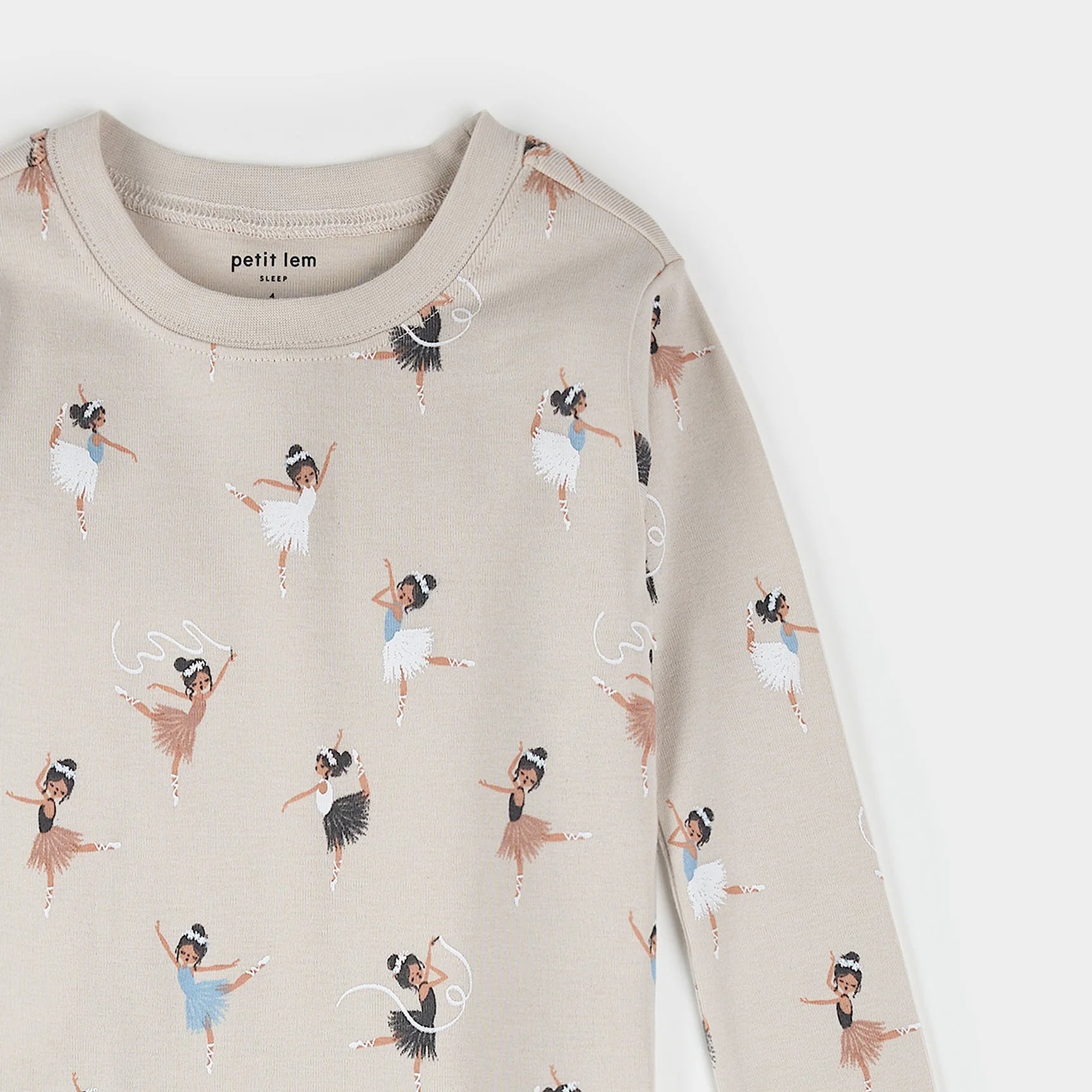 Ballerina Print on Cream PJ Set