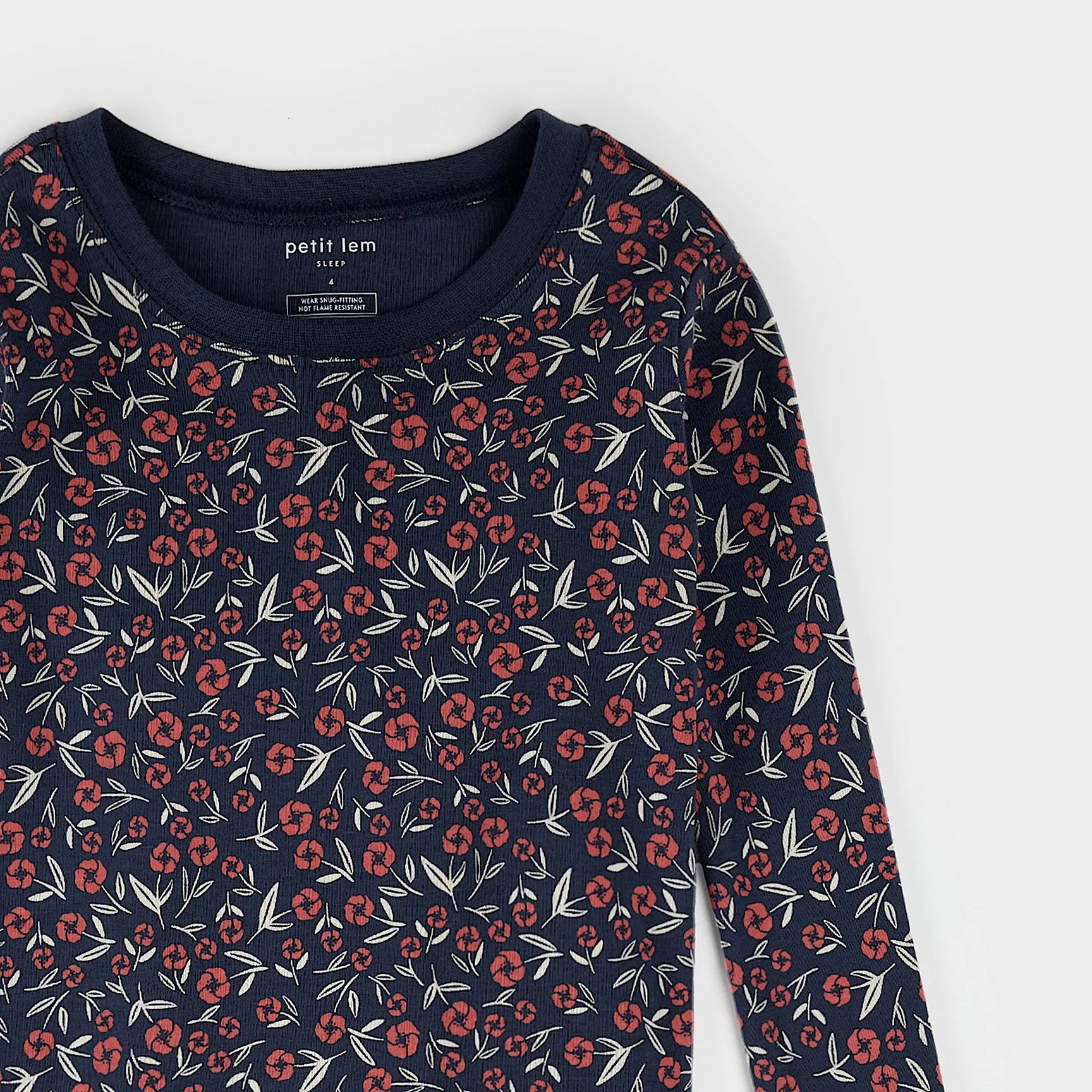 Poppy Print on Dress Blue PJ Set