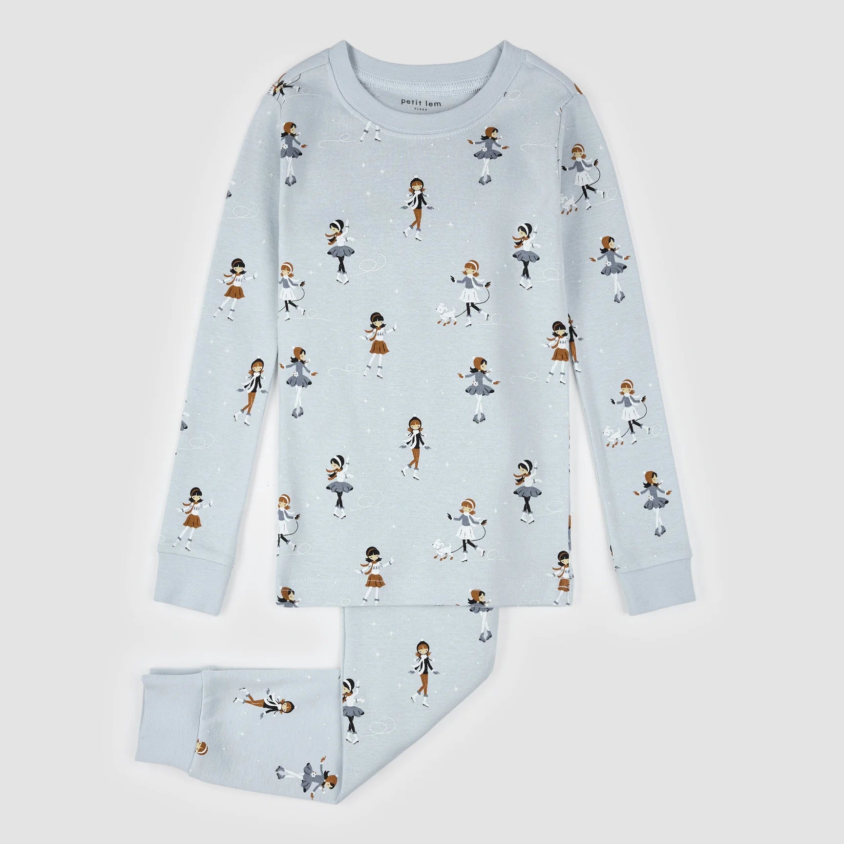 Figure Skating Print on Pearl Blue PJ Set
