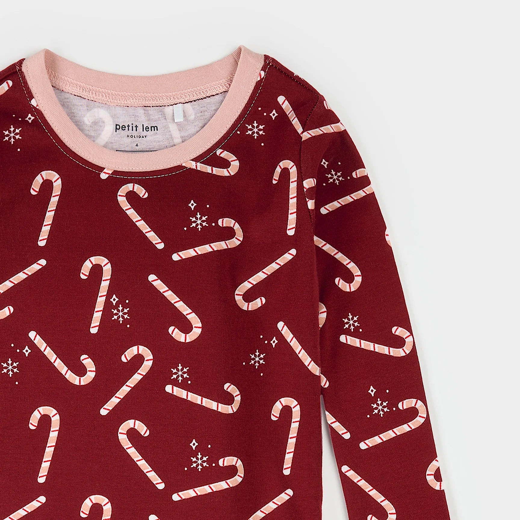 Candy Cane Print on Red PJ Set