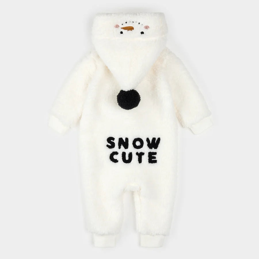 Snow Cute Off White Sherpa Playsuit