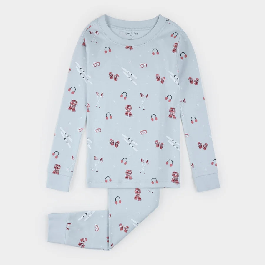 Après-Ski Print on Sky Blue PJ Set