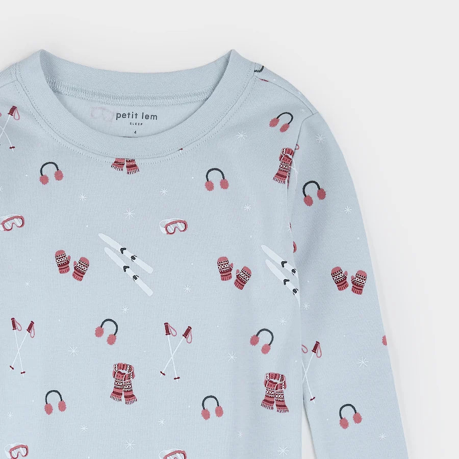 Après-Ski Print on Sky Blue PJ Set