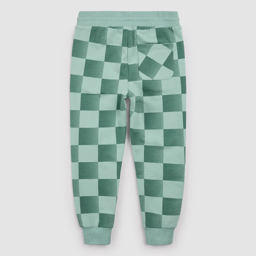 Dark Green Checkerboard Joggers