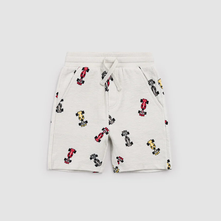 Race Cars on Light Grey Shorts