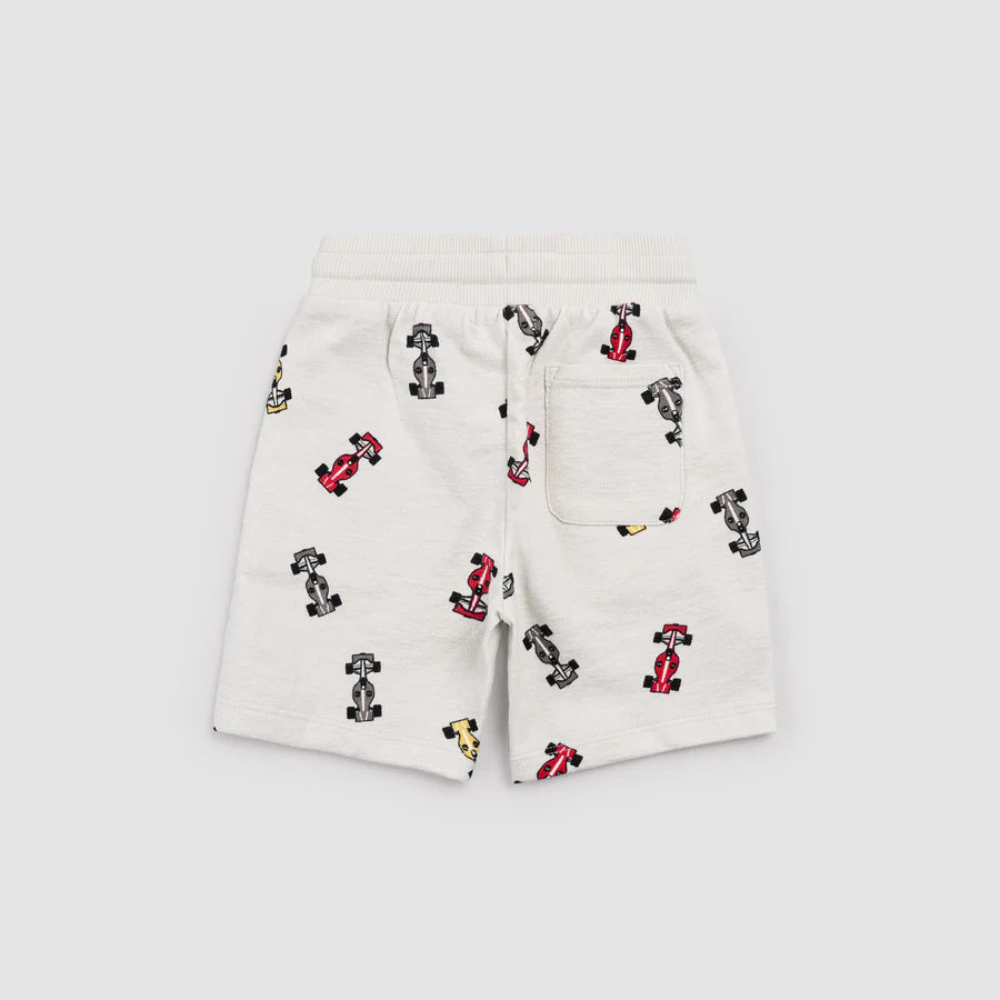 Race Cars on Light Grey Shorts