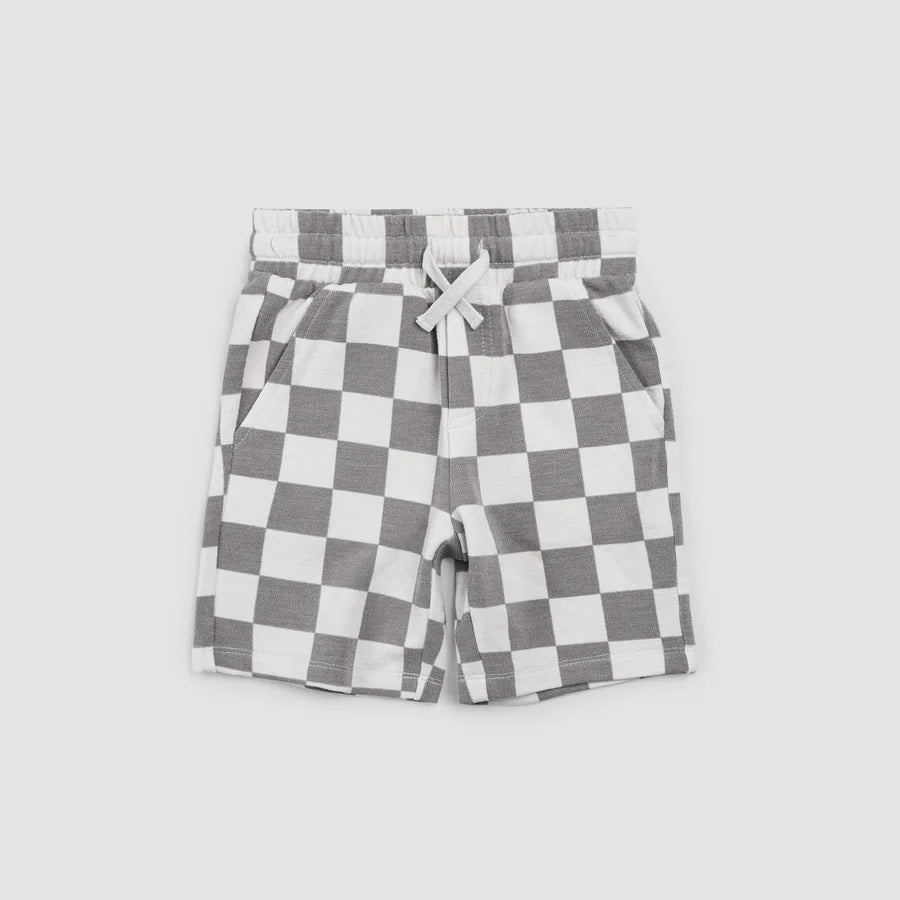 Dark Grey Checkerboard Shorts