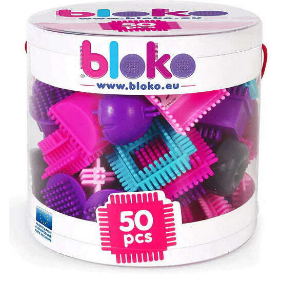 Bloko Building Toy 50 Piece Tube- Pink