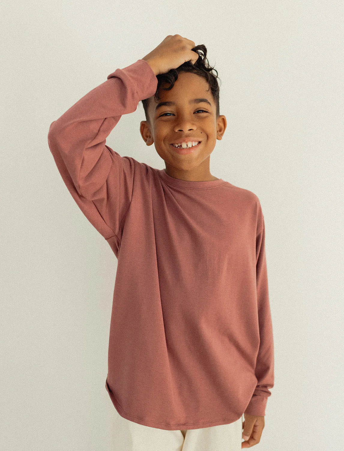 Youth Long Sleeve Tee - Dusty Fig