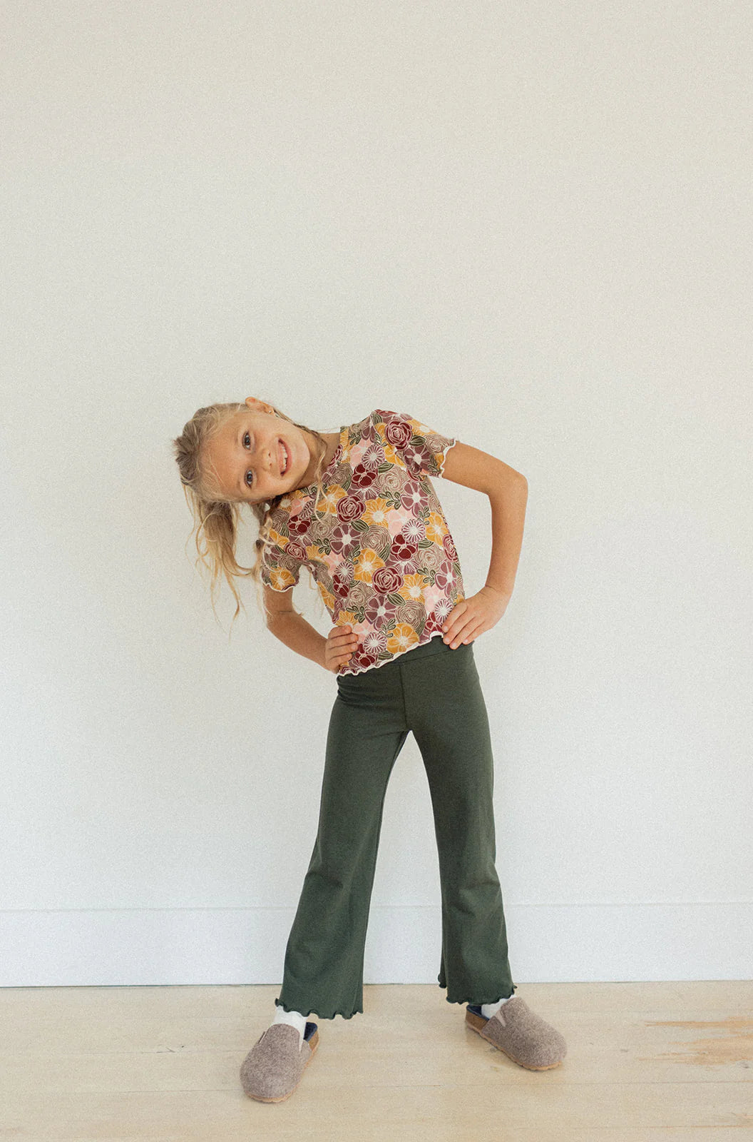 Kids Lettuce Hem Tee - Autumn Garden