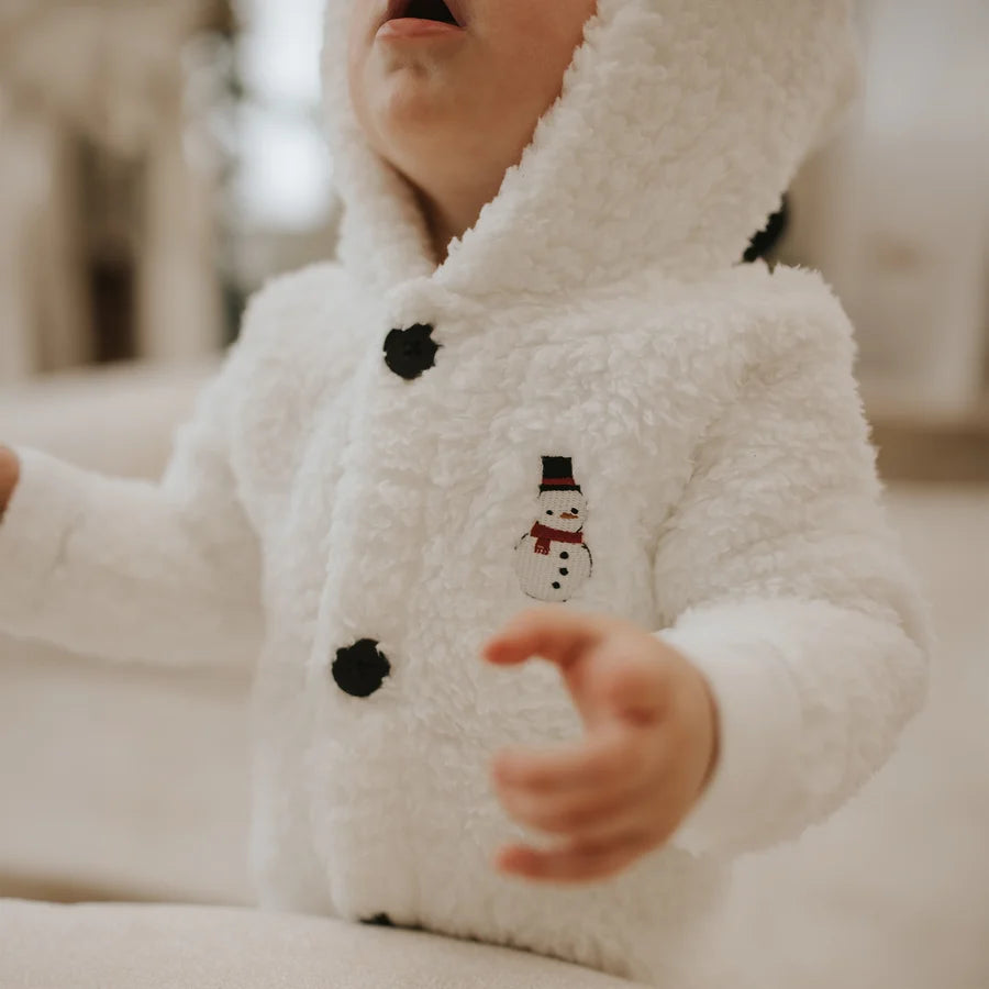 Snow Cute Off White Sherpa Playsuit