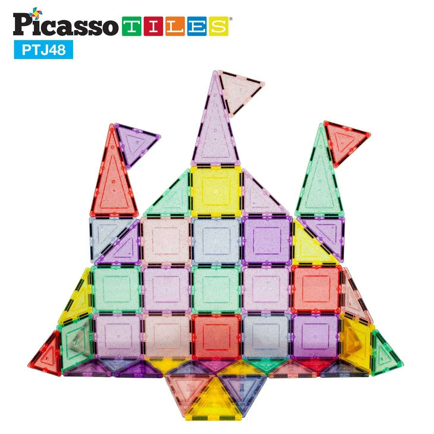 Picasso Tiles : 48 Piece Glitter Themed Tileset