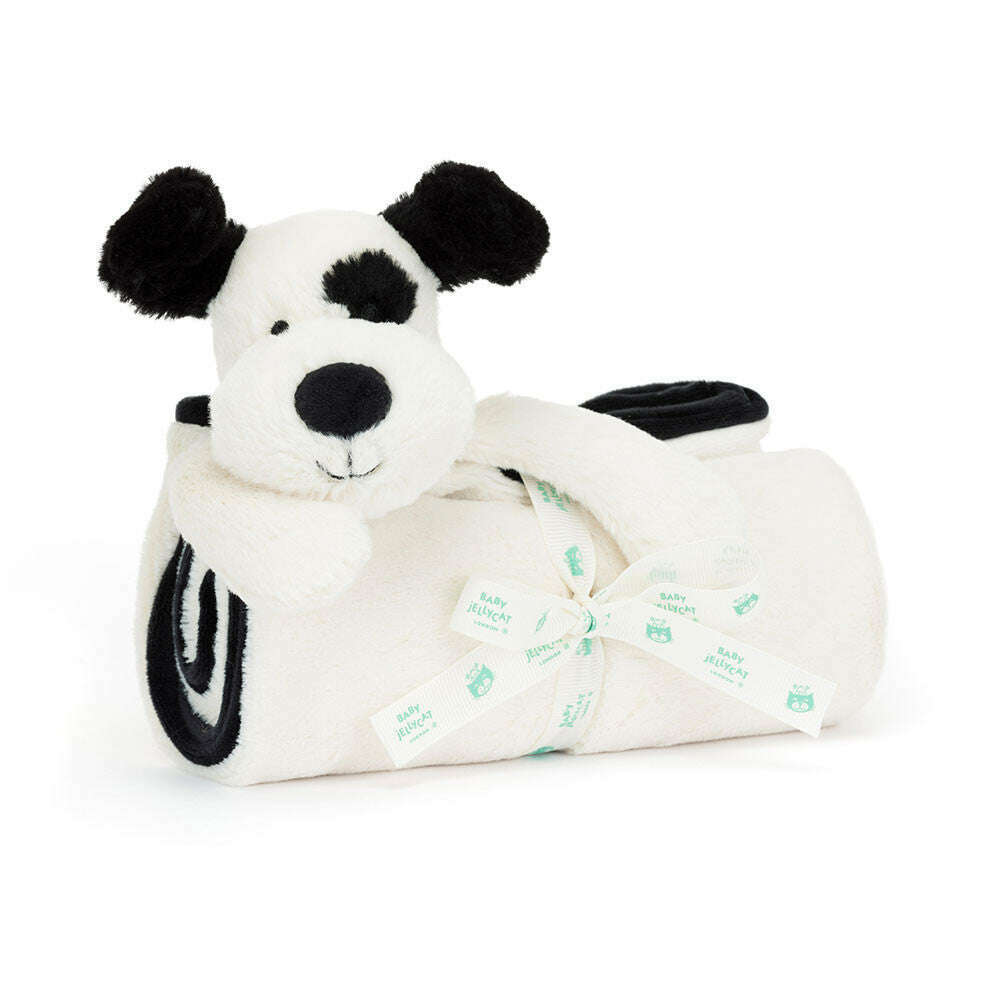 Bashful Black & Cream Puppy Blankie