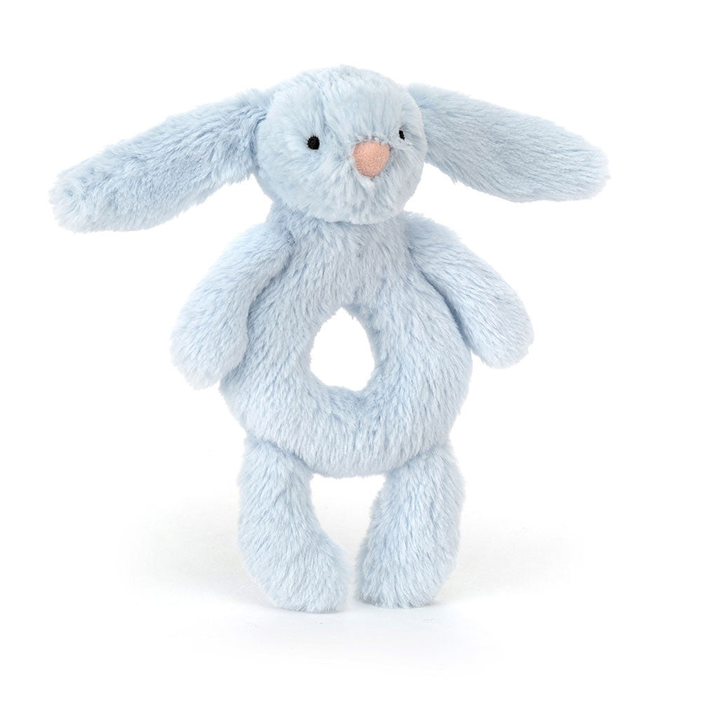 Bashful Bunny Ring Rattle - Blue