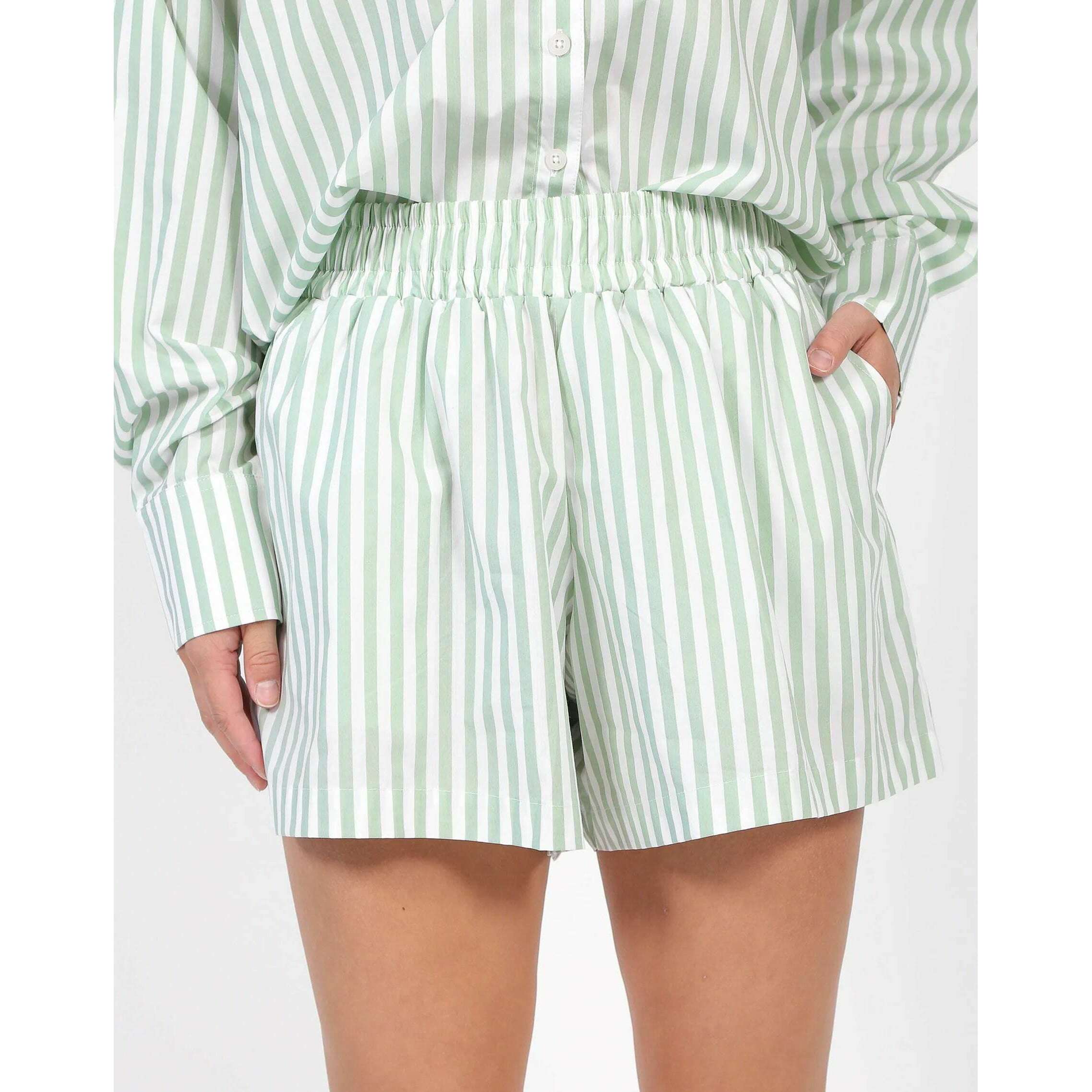 Striped Short - Sage Green - Size XS/S