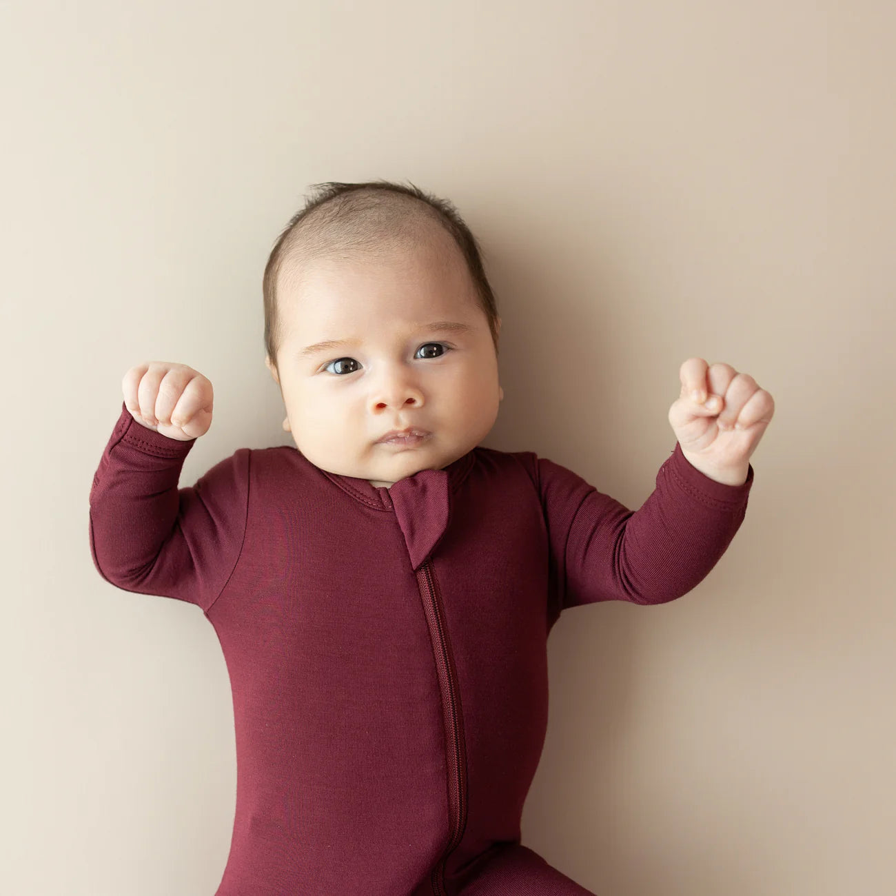 Zippered Footie in Burgundy