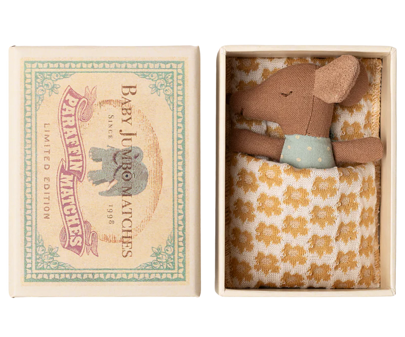 Sleepy Wakey, Baby Mouse in Matchbox - Blue