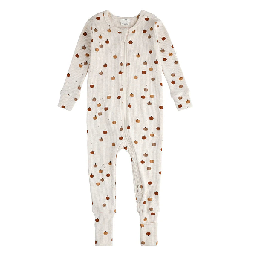 Pumpkin Print on Heathered Oatmeal Convertible Sleeper