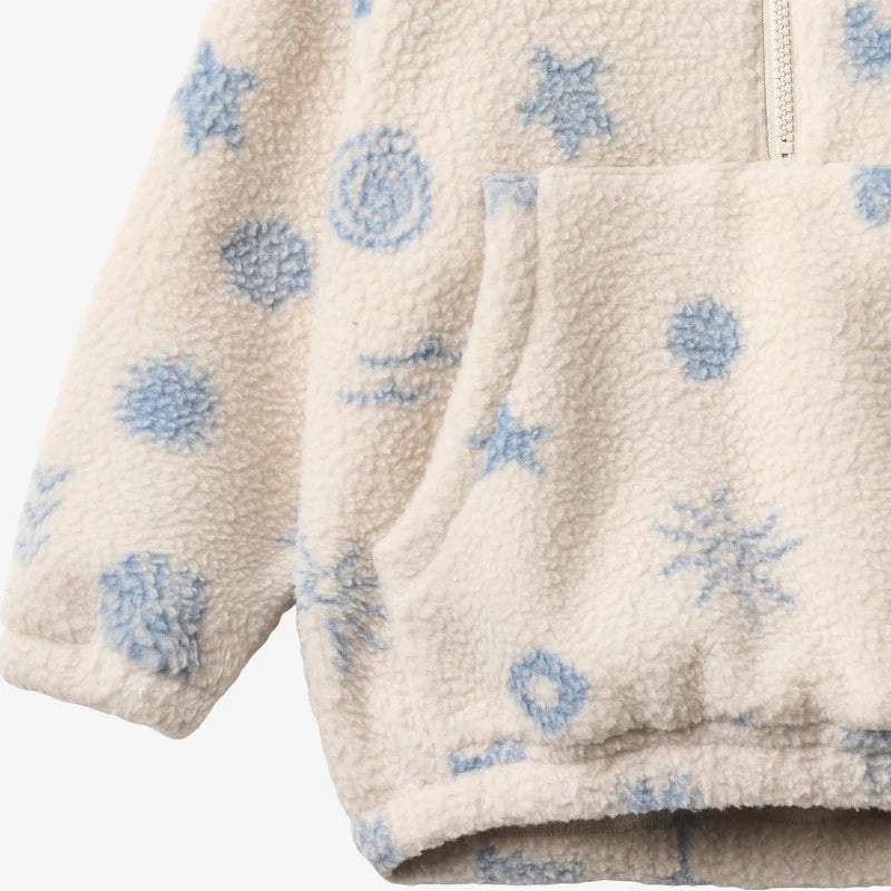 Fleece Anorak Moon - White Onyx Jacquard